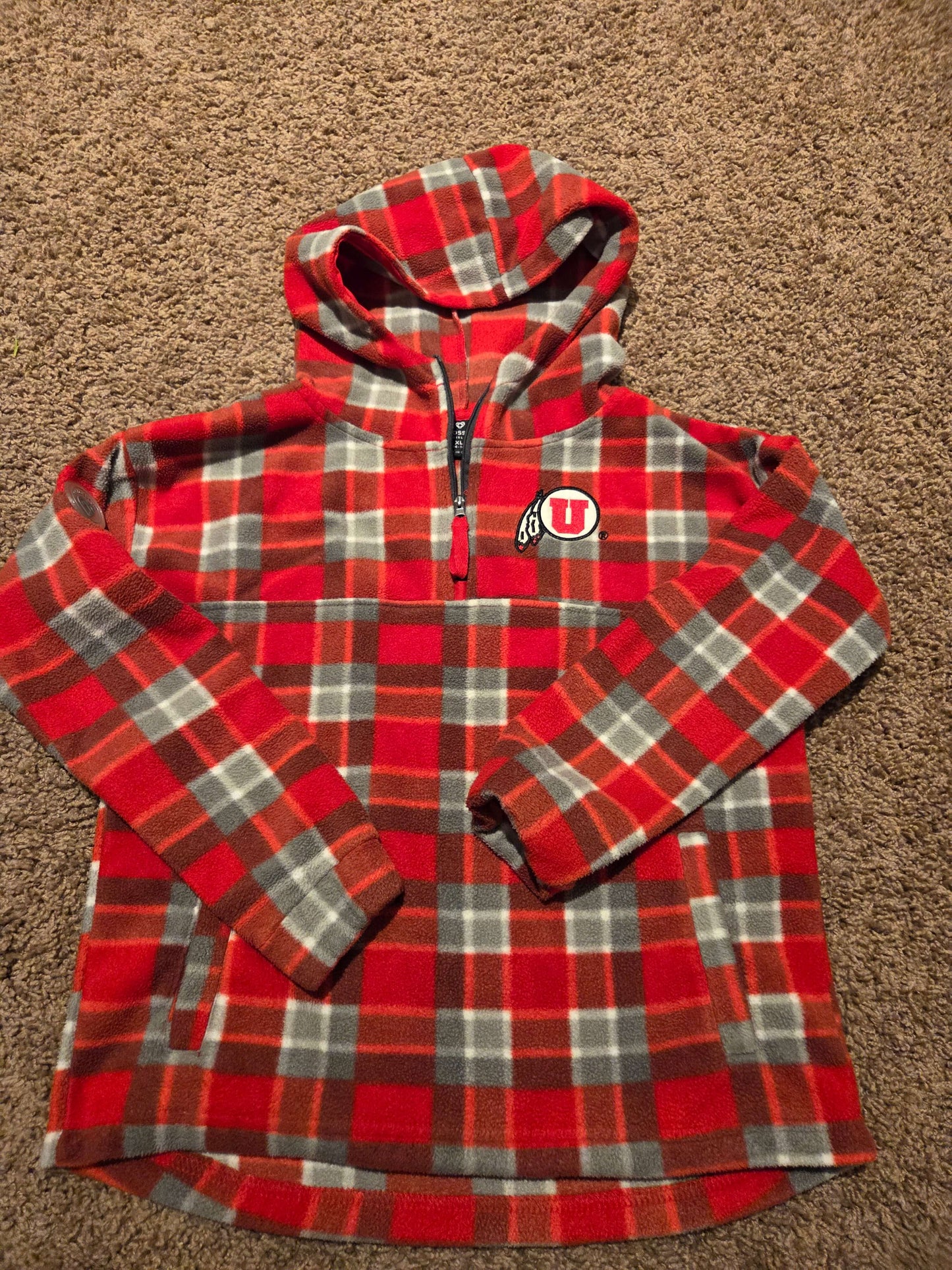 Utah Utes hoodie, red, sz XL, Kids 10 (medium)