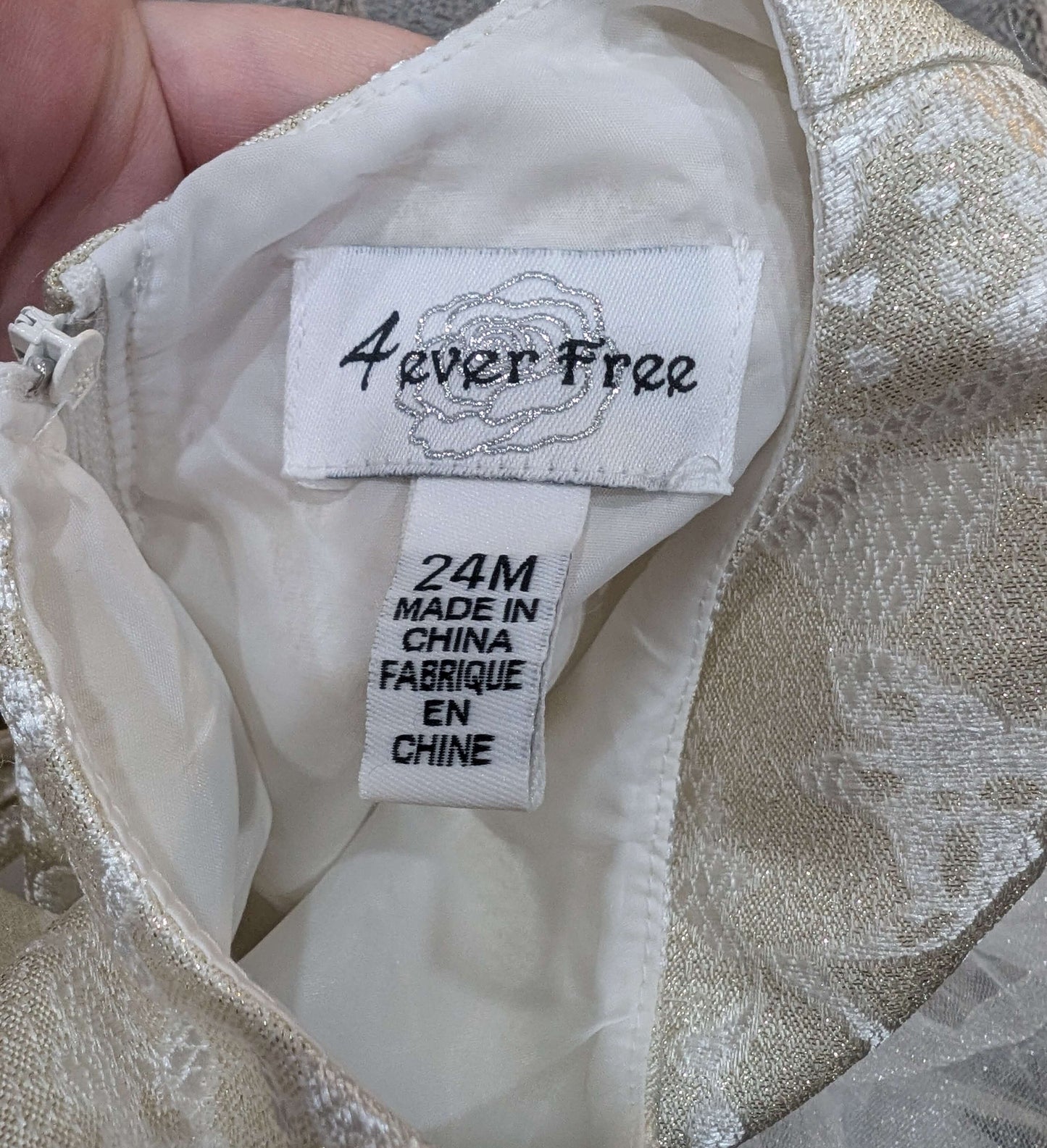 4ever free White and gold party dress. 24m, Kids 24 Month (18-24M)