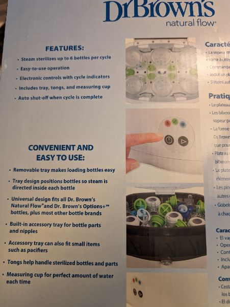 BRAND NEW! Dr. Brown’s Natural Flow Deluxe Baby Bottle Sterilizer, MSRP: $80