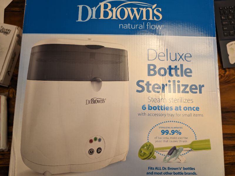 BRAND NEW! Dr. Brown’s Natural Flow Deluxe Baby Bottle Sterilizer, MSRP: $80