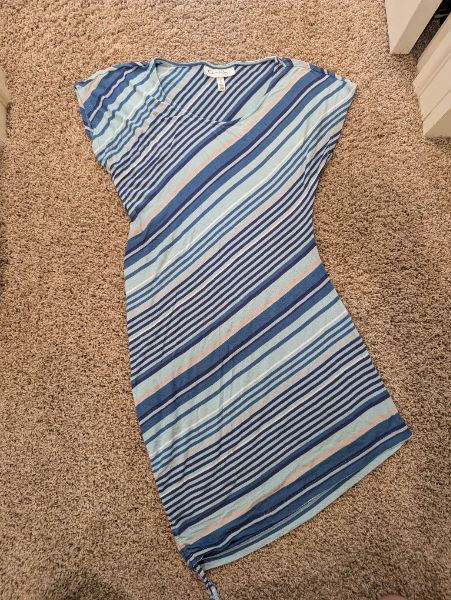 Jessica Simpson Striped Maternity Shirt, Maternity S (4-6)