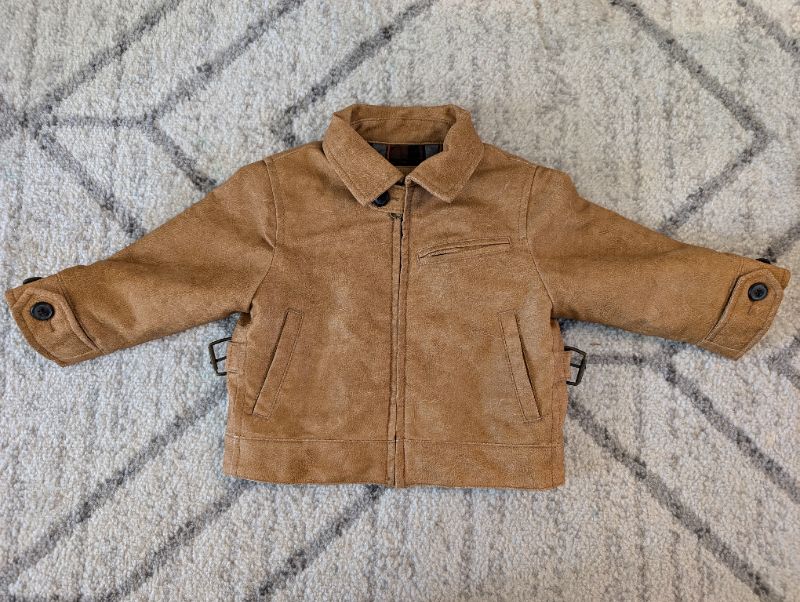 Light Brown "Leather" Jacket, 12-18M, Kids 18 Month (12-18M)
