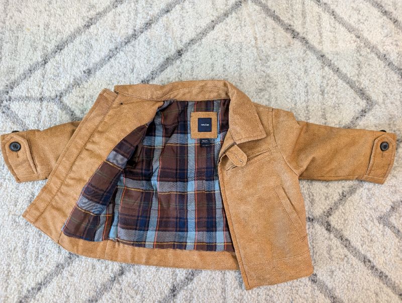 Light Brown "Leather" Jacket, 12-18M, Kids 18 Month (12-18M)