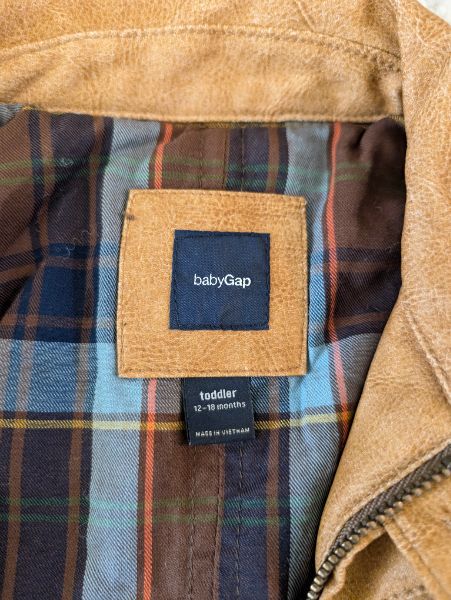 Light Brown "Leather" Jacket, 12-18M, Kids 18 Month (12-18M)