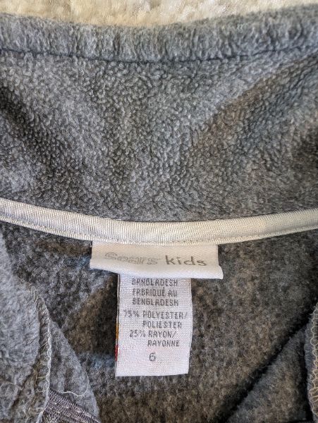 Size 6 Grey Pullover Sweater, Sears, Kids 6/6X