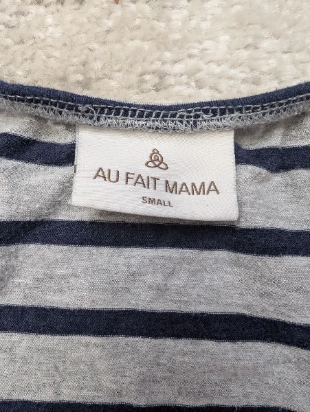 2 Striped Maternity Shirts, Grey & Pink, Small, Maternity S (4-6)