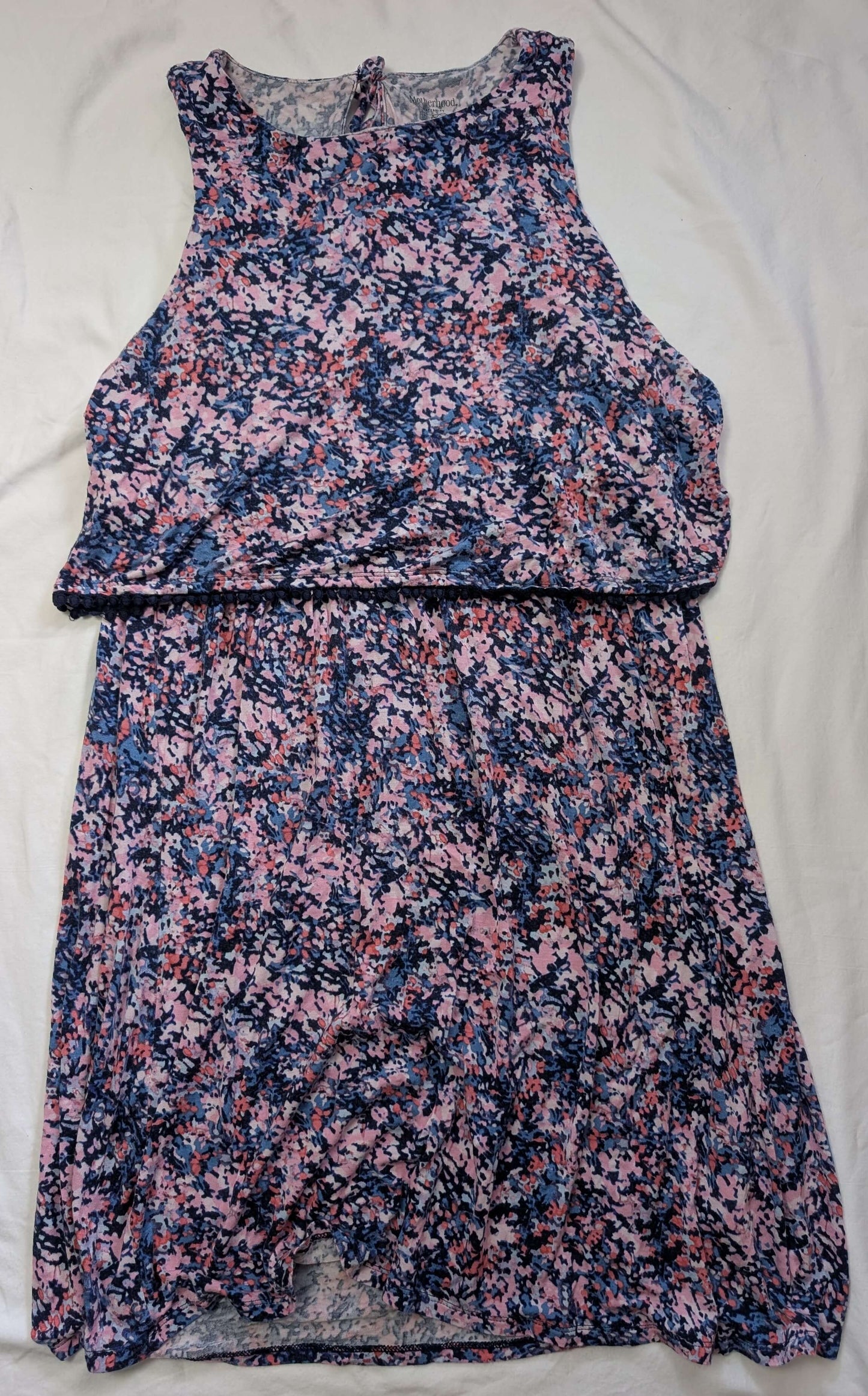 Motherhood Maternity, Nursing Dress, Blue & Pink, Maternity M (8-10)