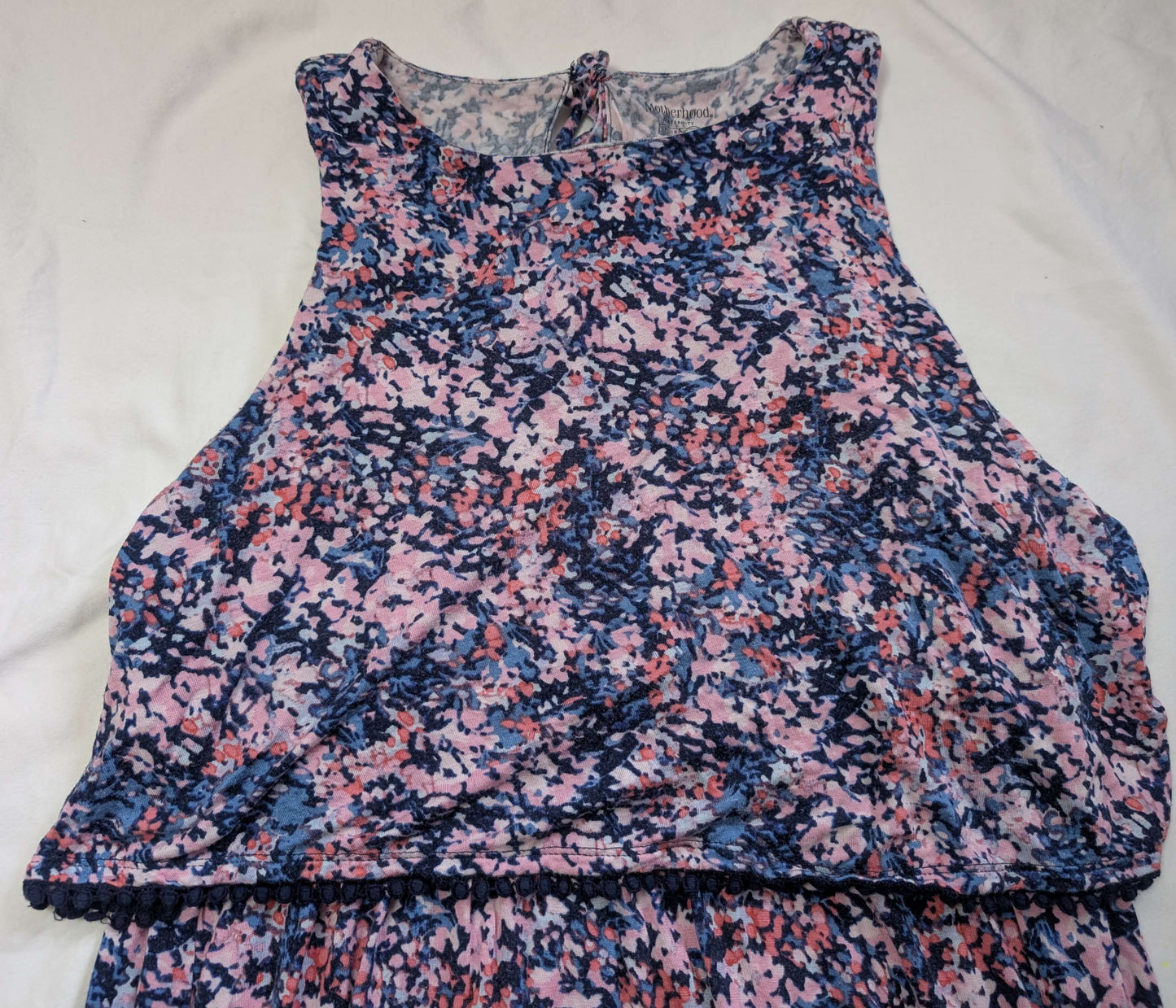Motherhood Maternity, Nursing Dress, Blue & Pink, Maternity M (8-10)