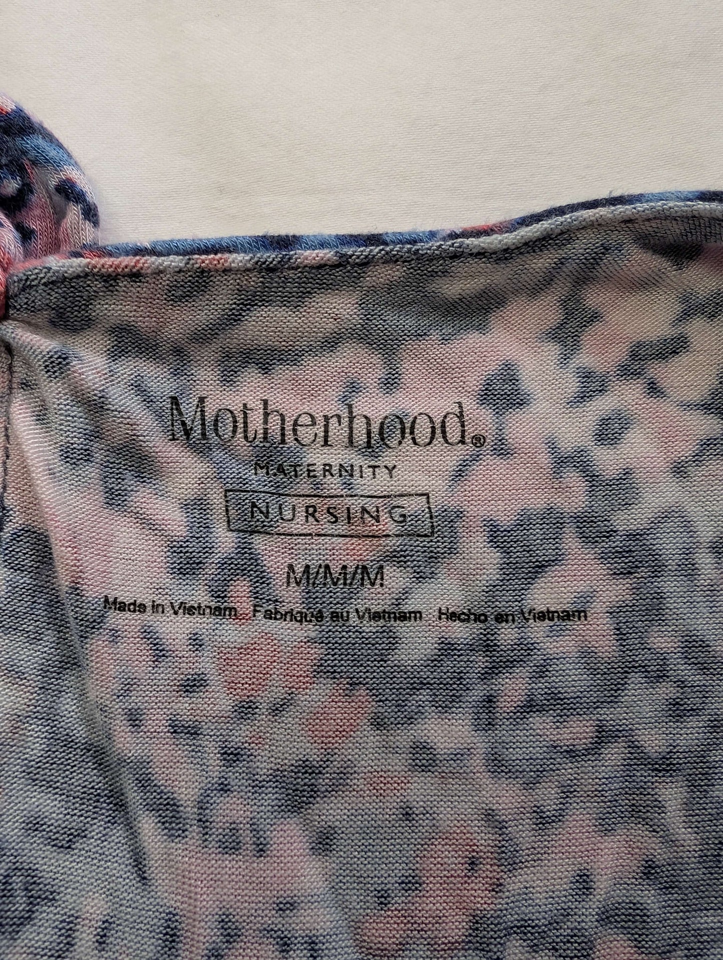 Motherhood Maternity, Nursing Dress, Blue & Pink, Maternity M (8-10)