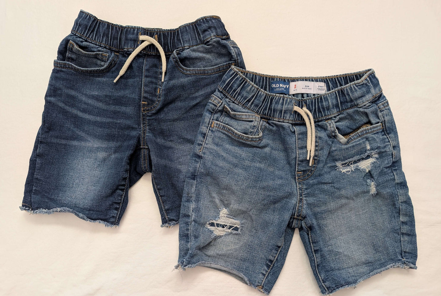 2 Pairs Jean Shorts, Size 6/7 (Small), Kids 6/6X (extra small)