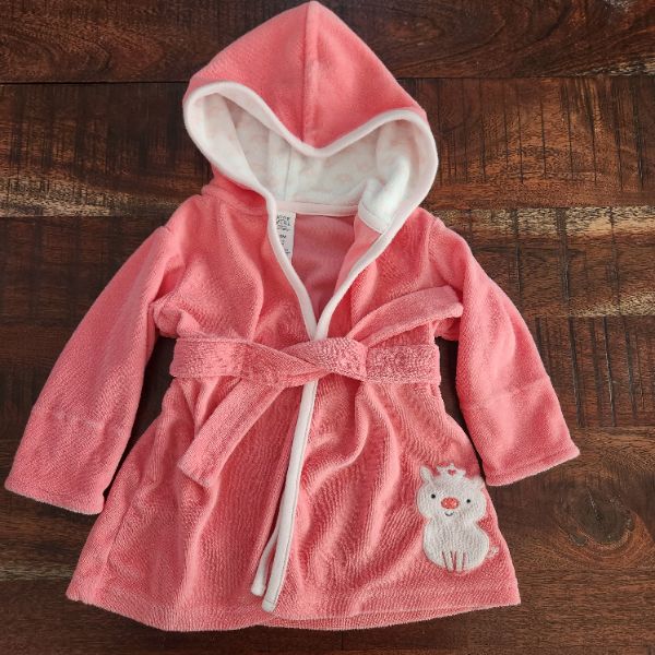 Girl 0-9 month hooded bath robe