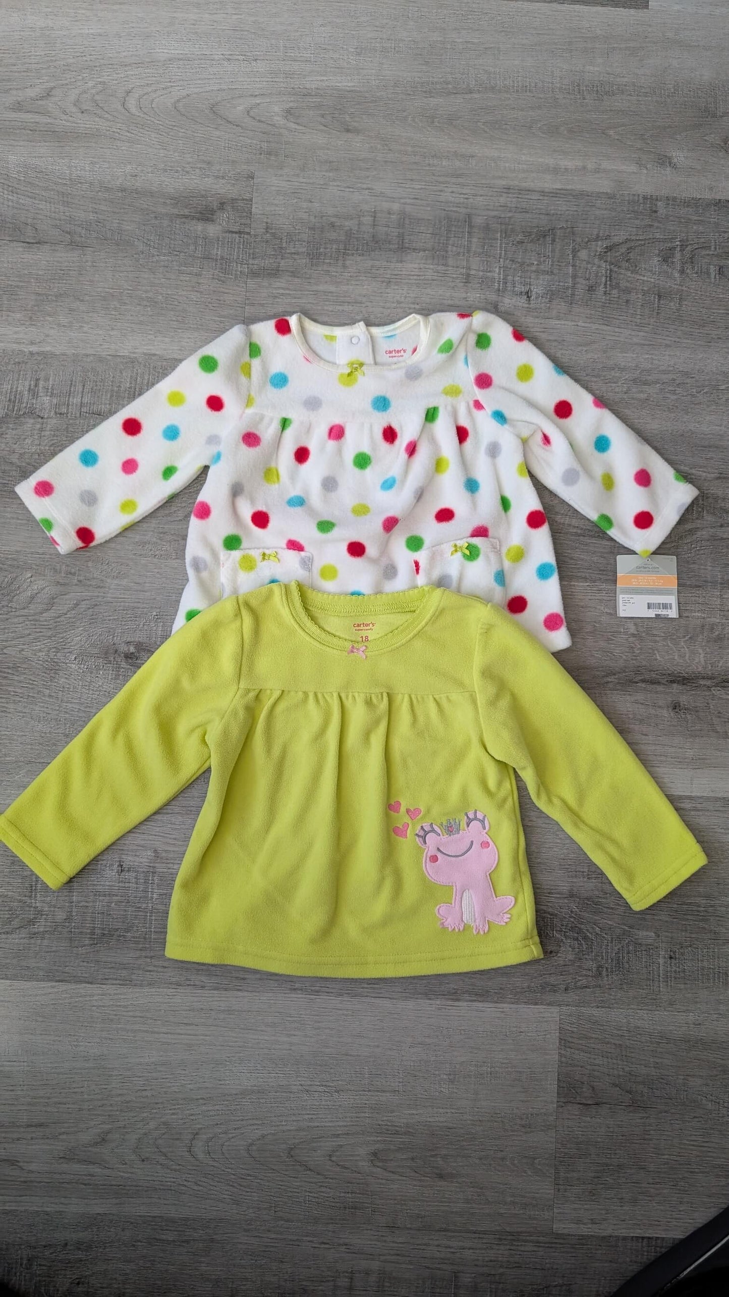 2pc Fleeced Tops 12-18m, Kids 18 Month (12-18M)
