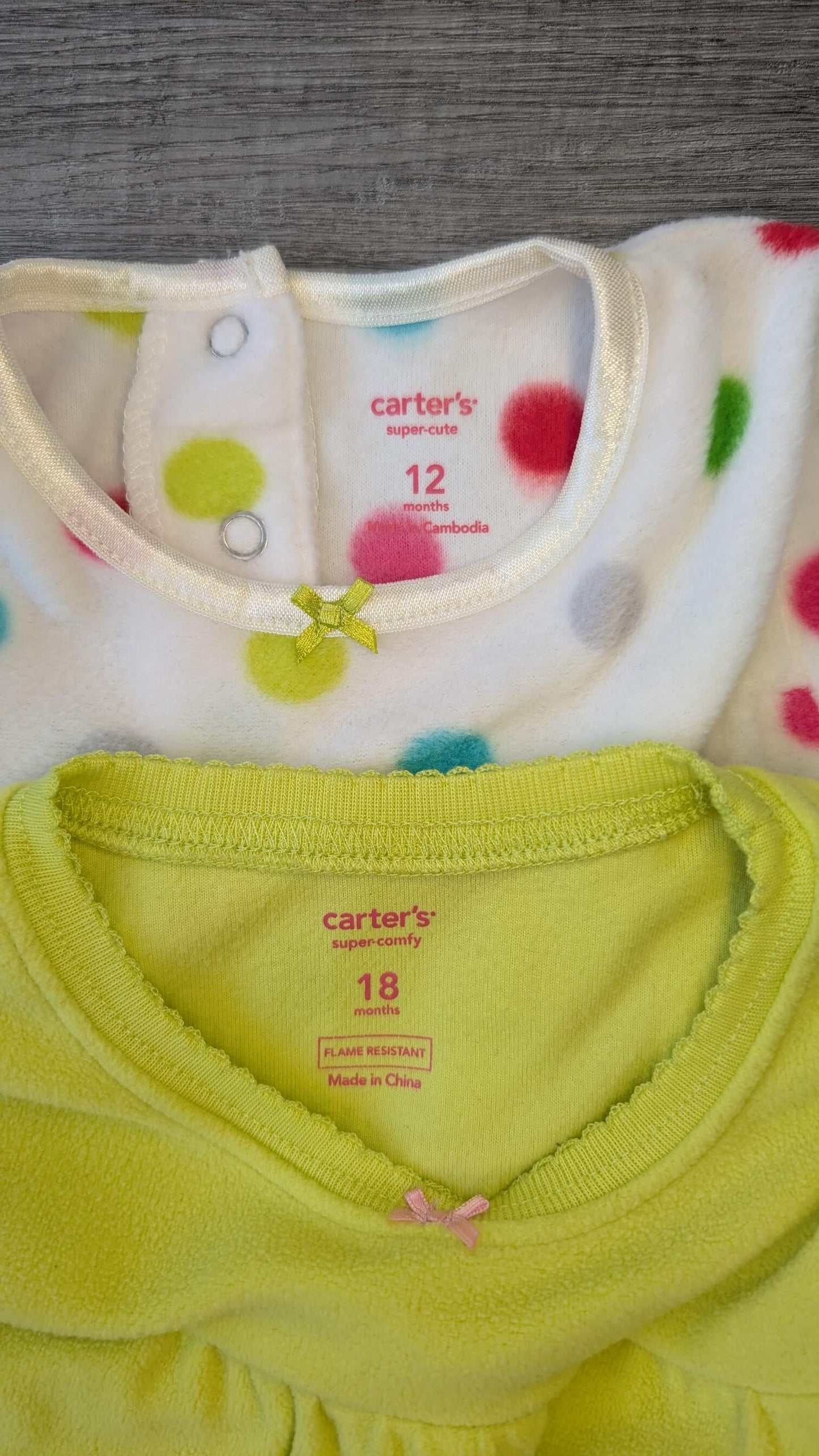 Carter's 2pc Fleeced Tops 12-18m, Kids 18 Month (12-18M)