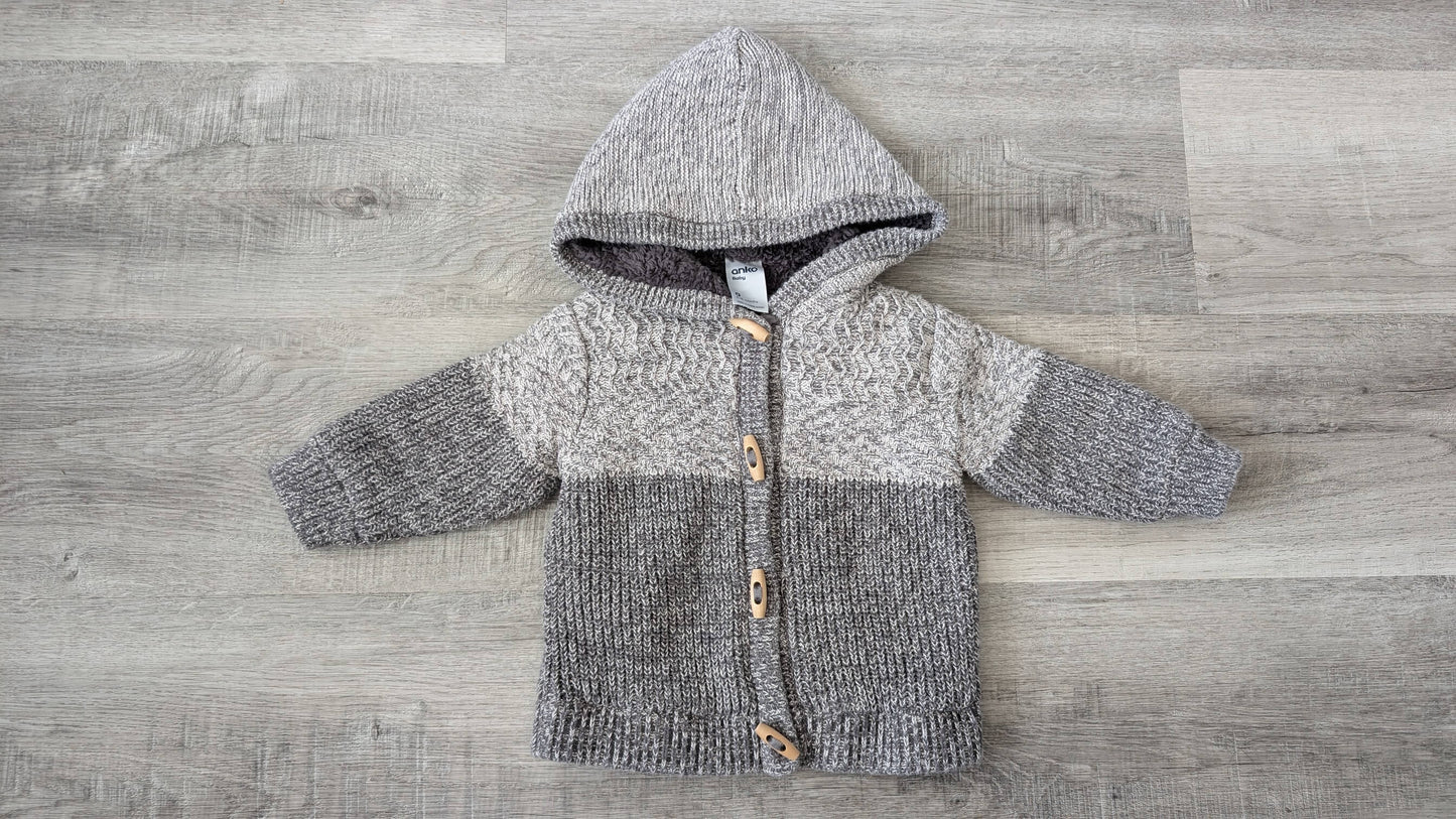 Anko Baby Sherpa lined Cardigan 6-12m, Kids 12 Month (9-12M)
