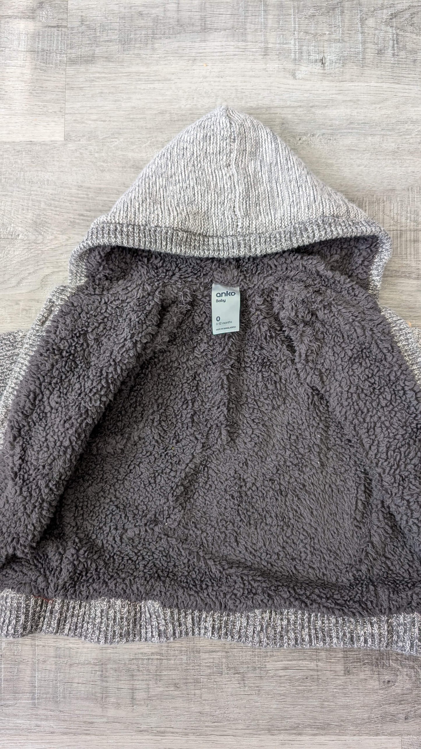 Anko Baby Sherpa lined Cardigan 6-12m, Kids 12 Month (9-12M)