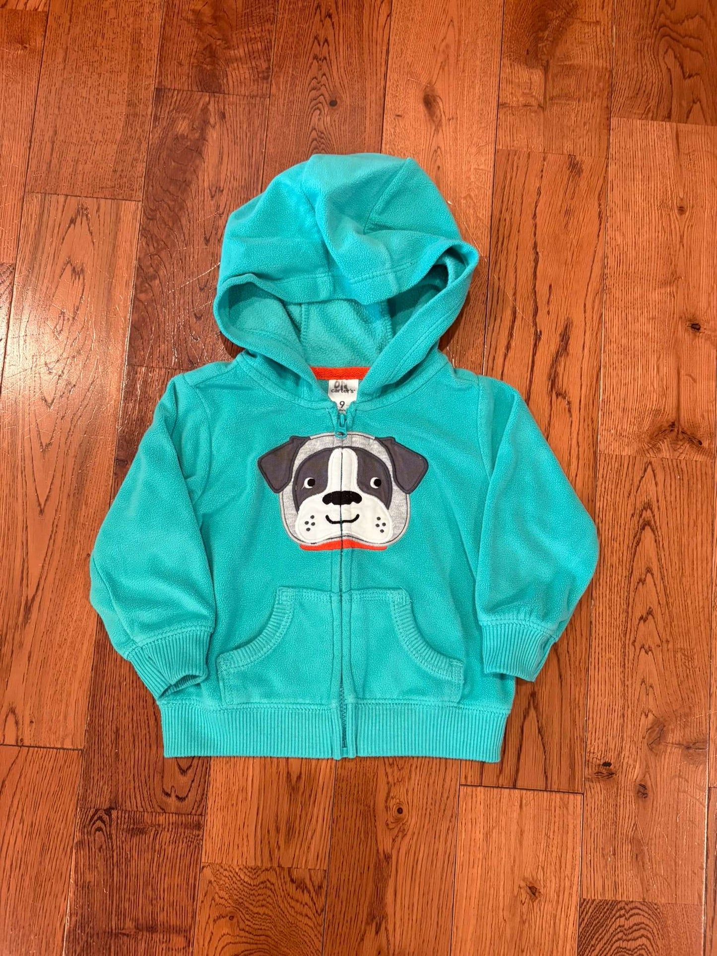 6-9 mth Teal Puppy Hoodie, Kids 9 Month (6-9M)