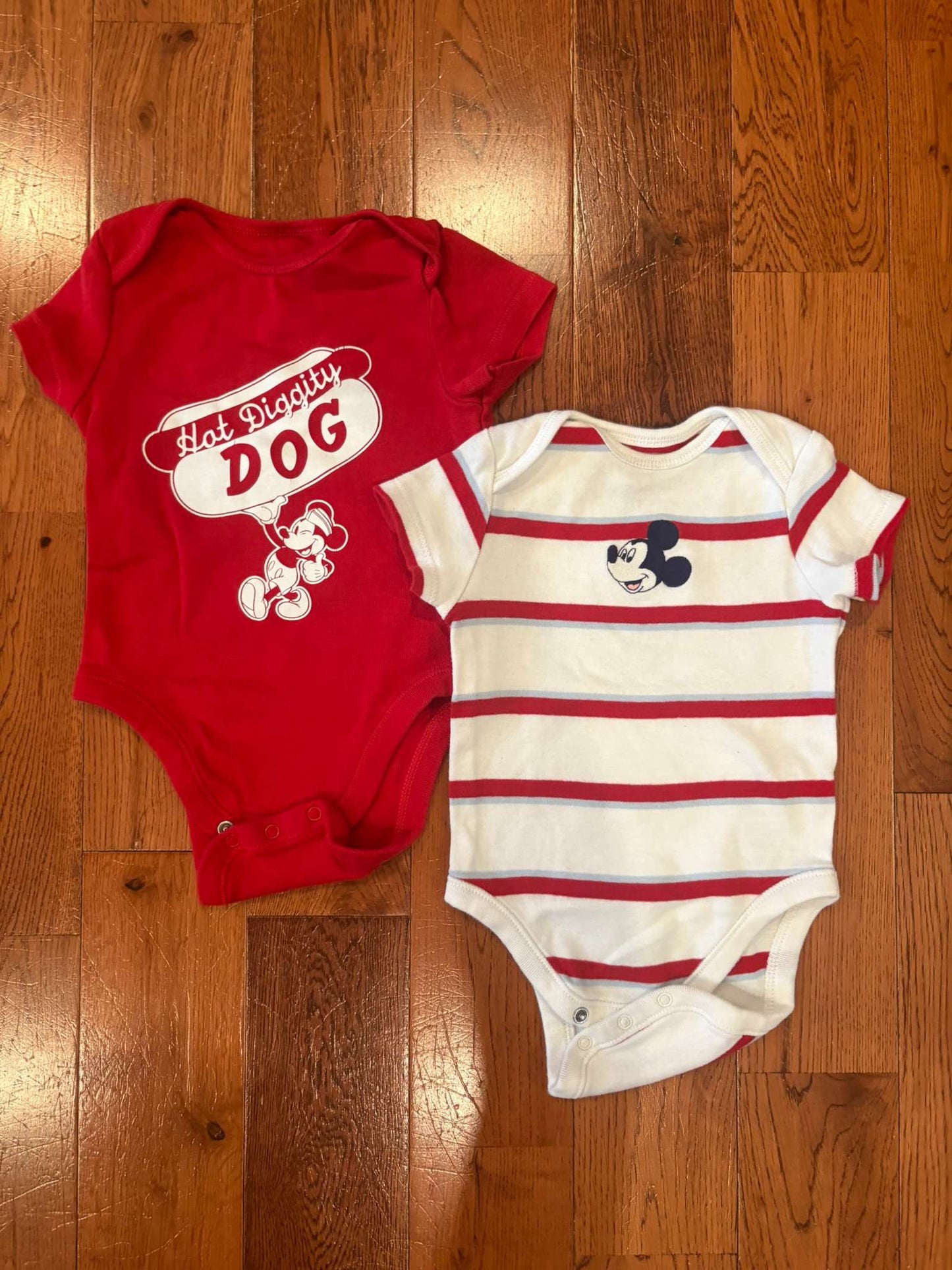 2 x 6-12 mth Mickey Mouse TShirts, Kids 12 Month (9-12M)