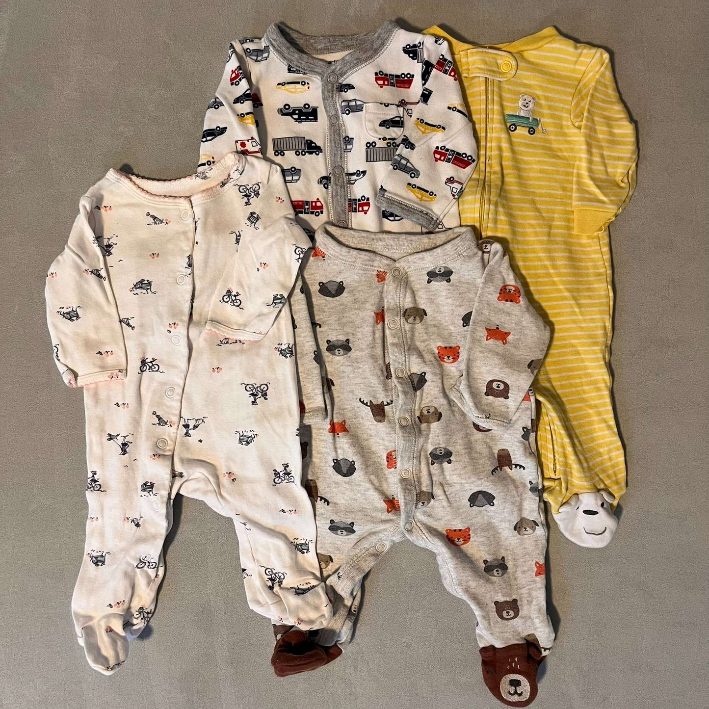 4 x 3mth Pajamas (Carters), Kids 3 Month (0-3M)