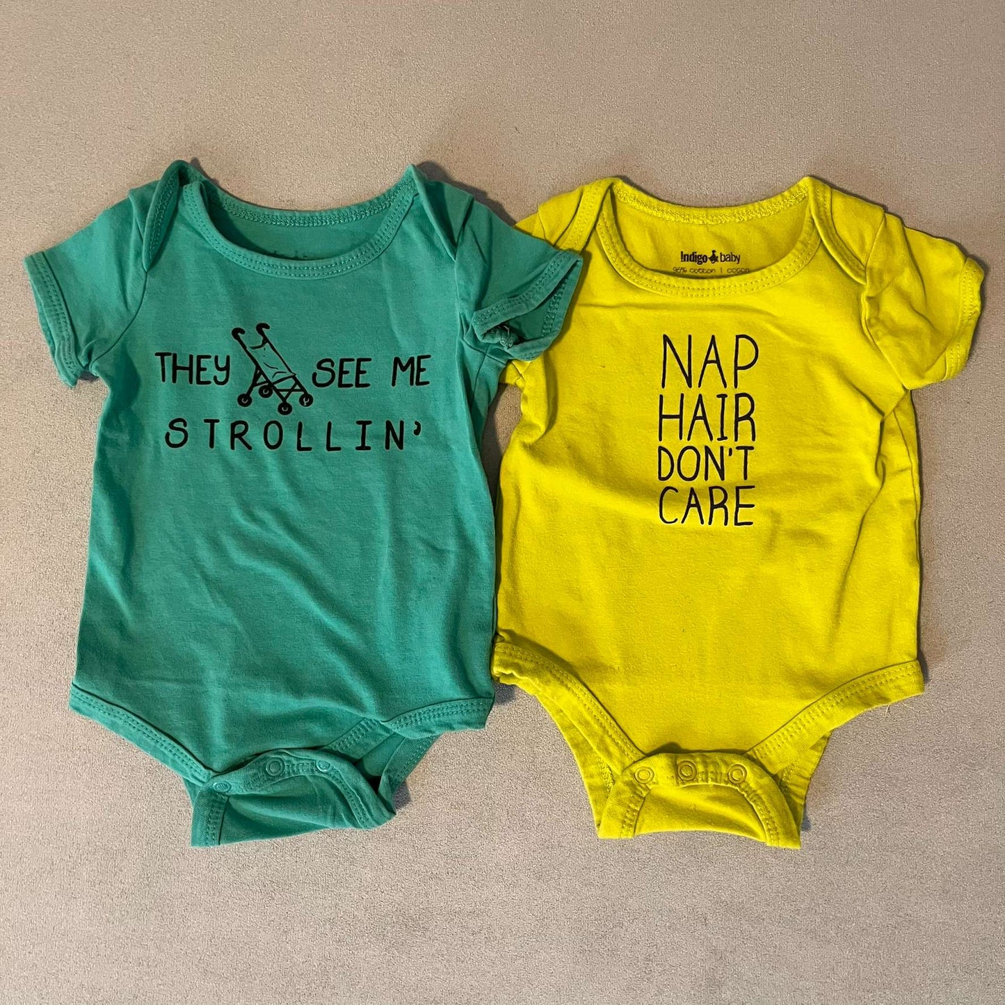 2 x 6mth TShirts (Indigo), Kids 6 Month (3-6M)