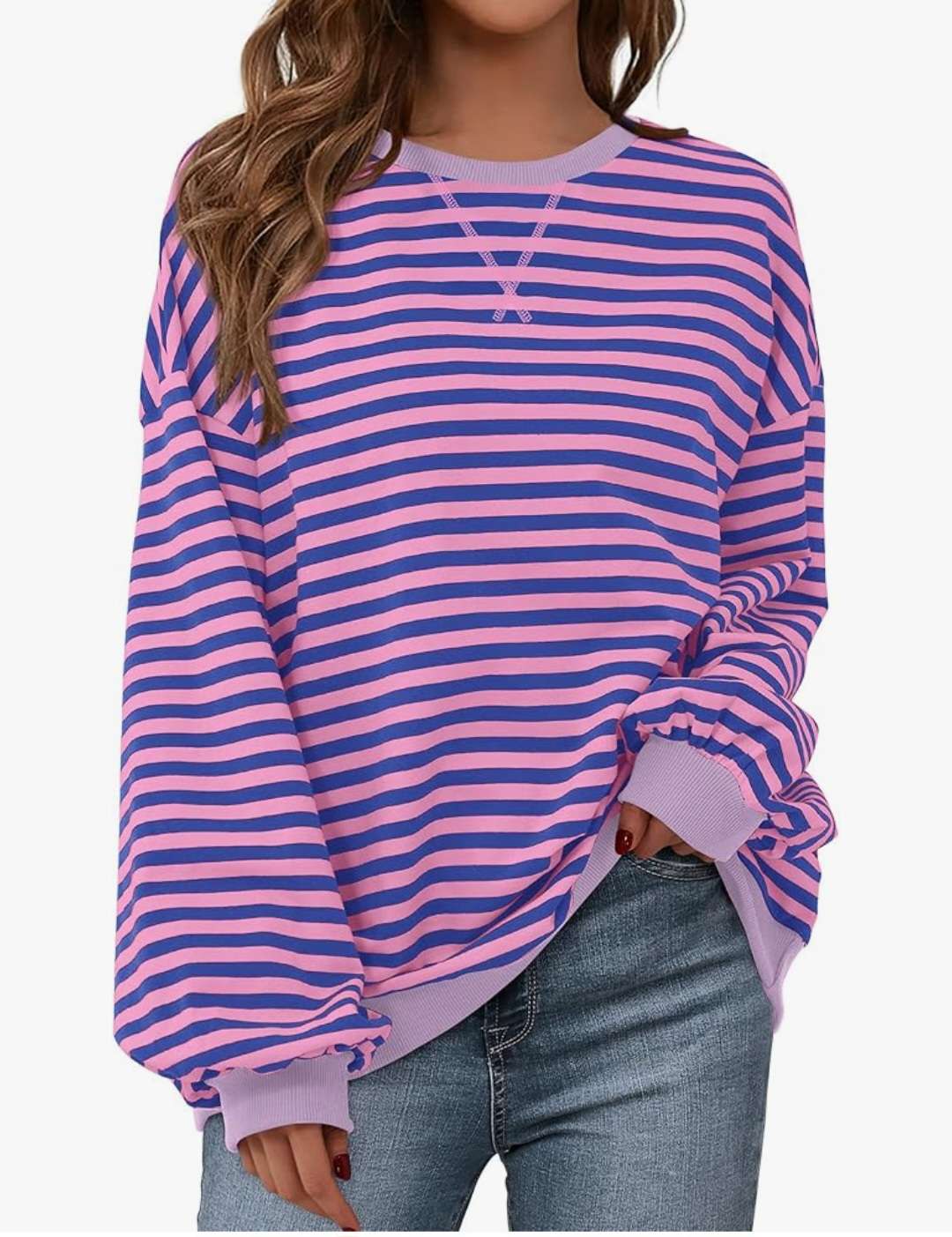Stripe Crewneck Sweatshirt , Maternity XL (16-18)