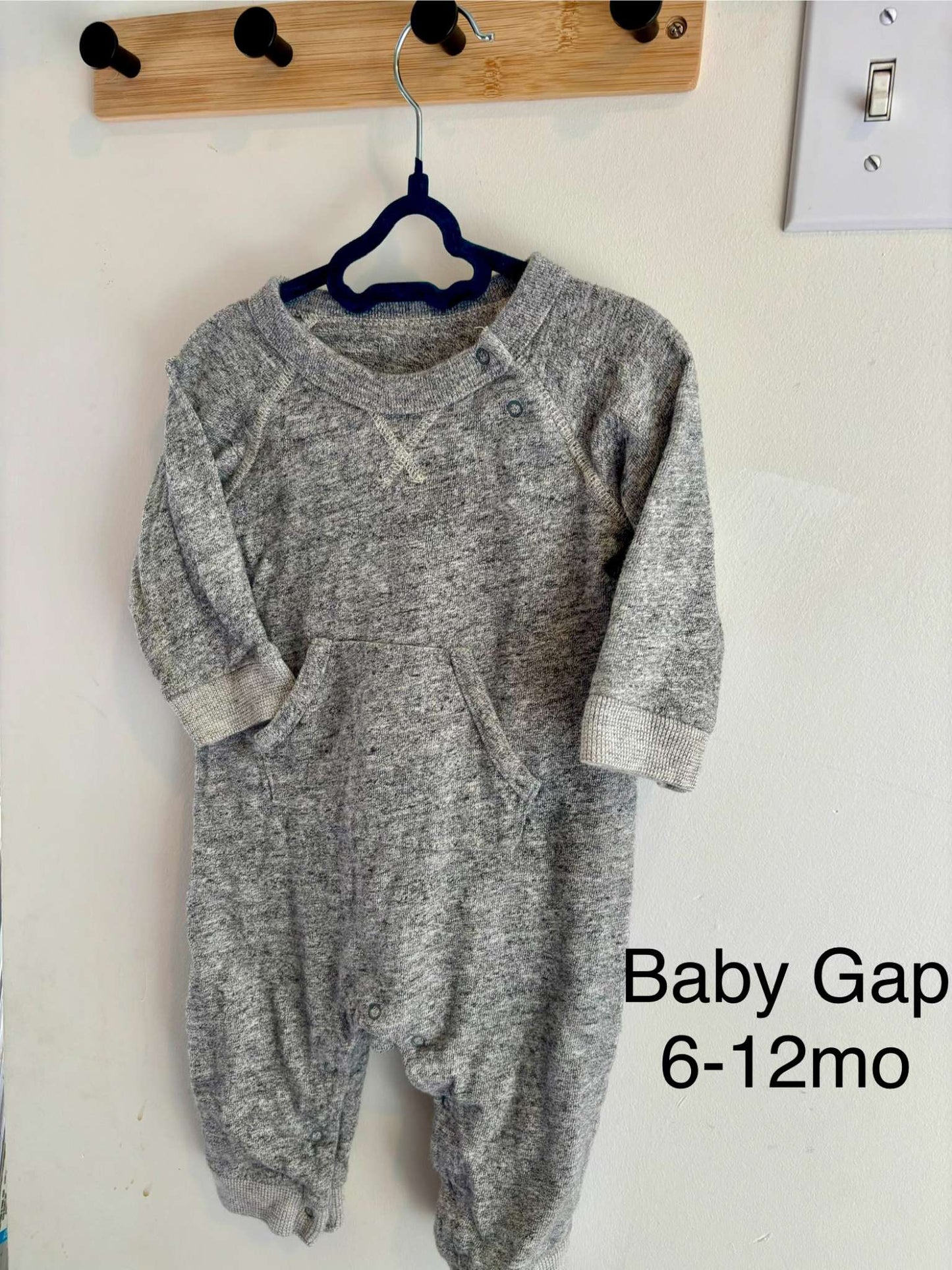 Baby Gap Grey Footless Romper 6-12 months, Kids 9 Month (6-9M)