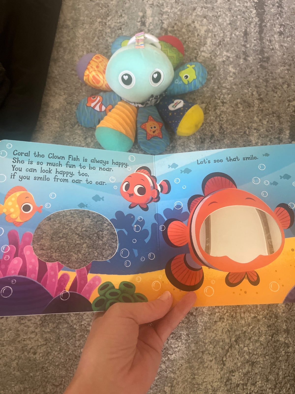 Lamaze octopus and board book