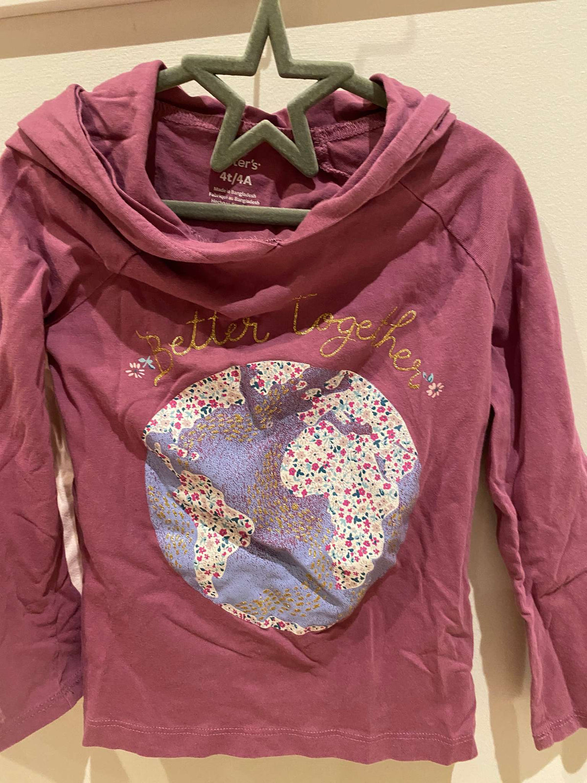 4T: long-sleeved and hooded 2-shirt-bundle: Pink & Soft Purple, Kids 4/4T