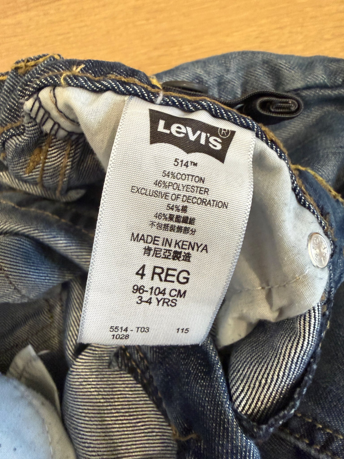 Levi's 514 Straight Jeans , Size 4T, Kids 4/4T