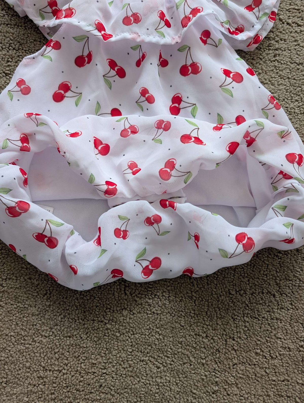 9 month girls cherry pattern summer romper, Kids 9 Month (6-9M)