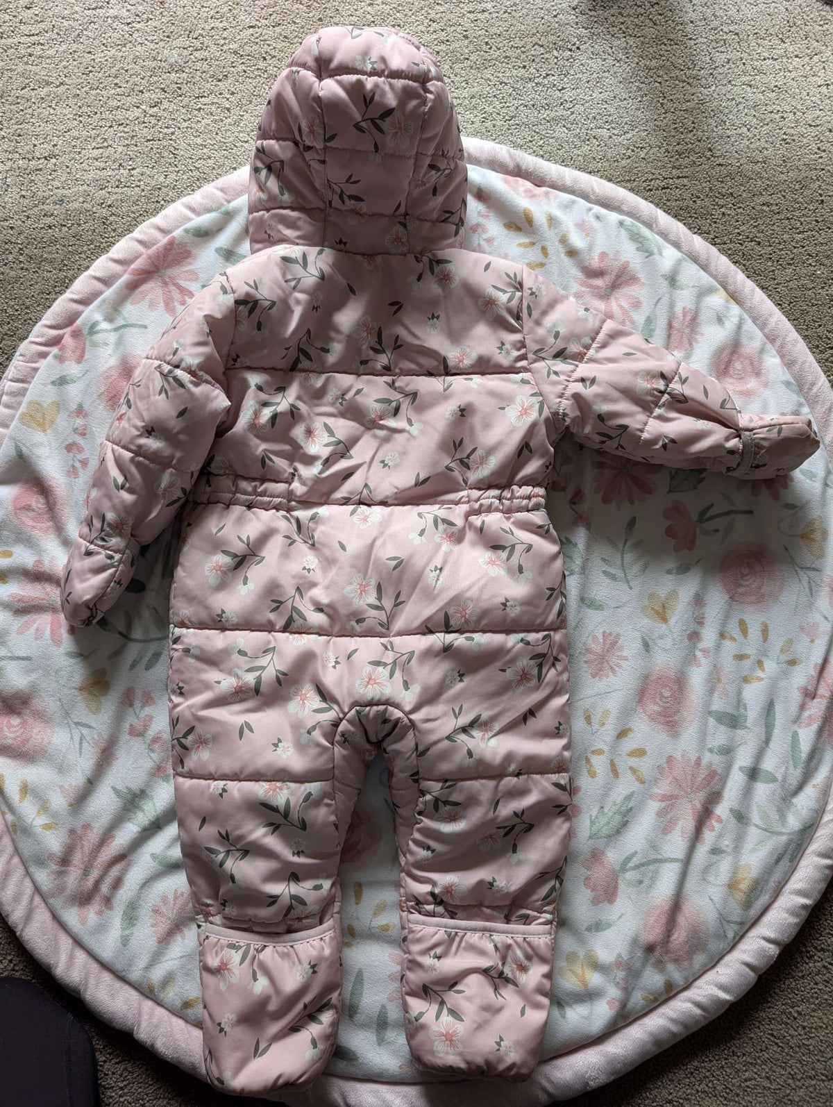 floral pink 6-12 month snow suit, Kids 12 Month (9-12M)