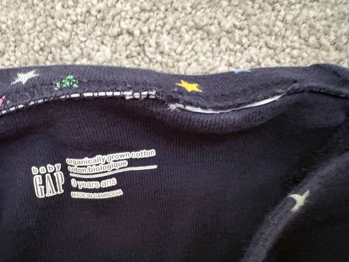 Baby Gap Toddler Organic Brushed Cotton PJ Set, Navy Multi-Star, 3 years, Kids 3T