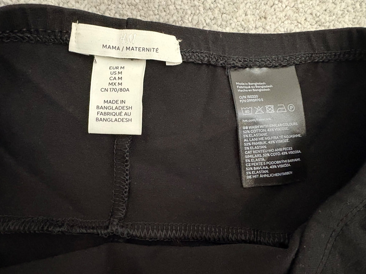 H&M MAMA Bike Shorts, Black, Size M, Maternity M (8-10)