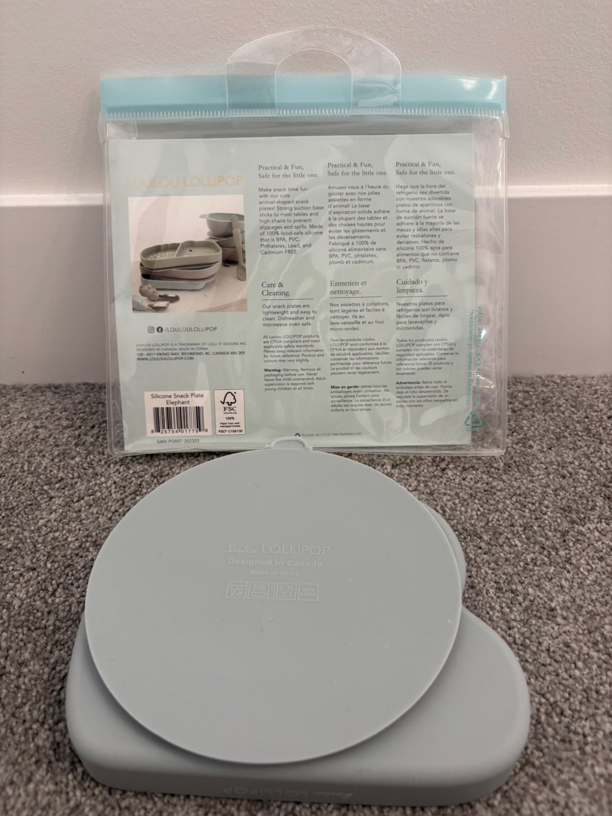 Loulou Lollipop Baby Suction Plate, Eddie Elephant