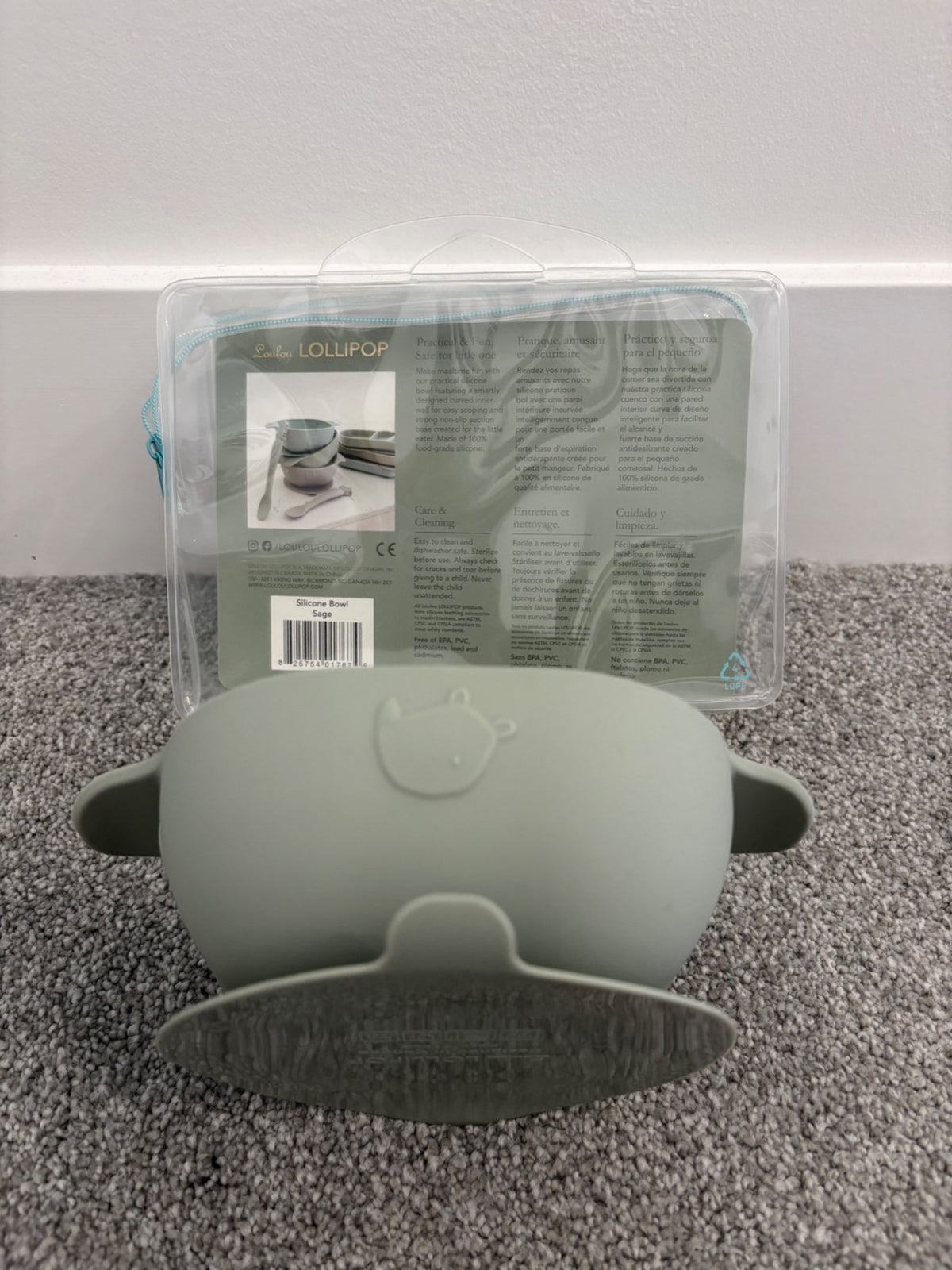 LouLou Lollipop Silicone Snack Bowl, Sage