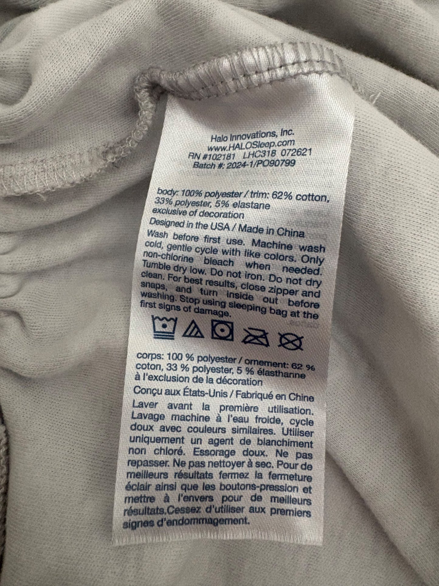 Halo Cotton Toddler Sleepsack 0.5 TOG, Grey, Stars, 3T, 2T, 3T & 4T+