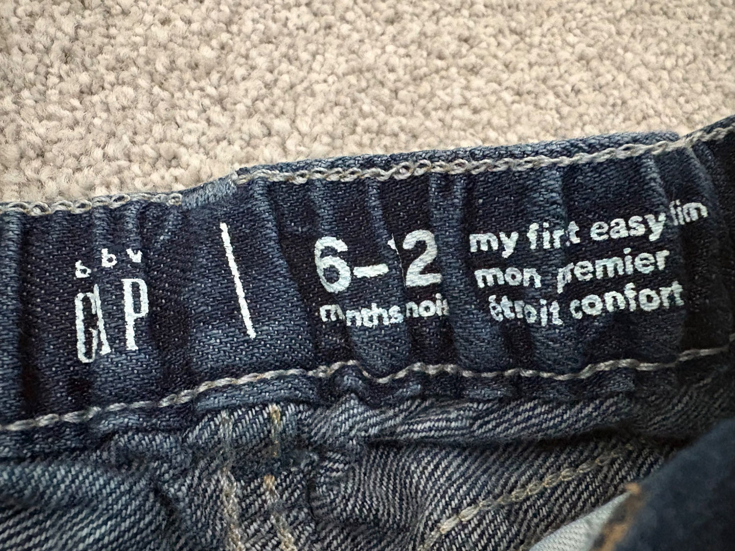 Baby Gap My First Jeans, Dark Wash, 6-12 months, Kids 12 Month (9-12M)