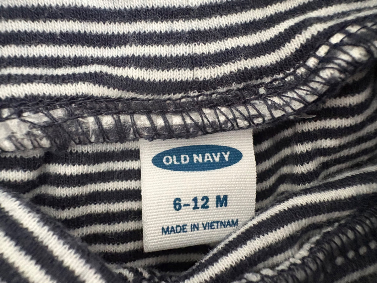 Old Navy Unisex Fold-Over-Waist Footed Pants for Baby, 4-Pairs, Blue/Grey, 6-12 months, Kids 12 Month (9-12M)