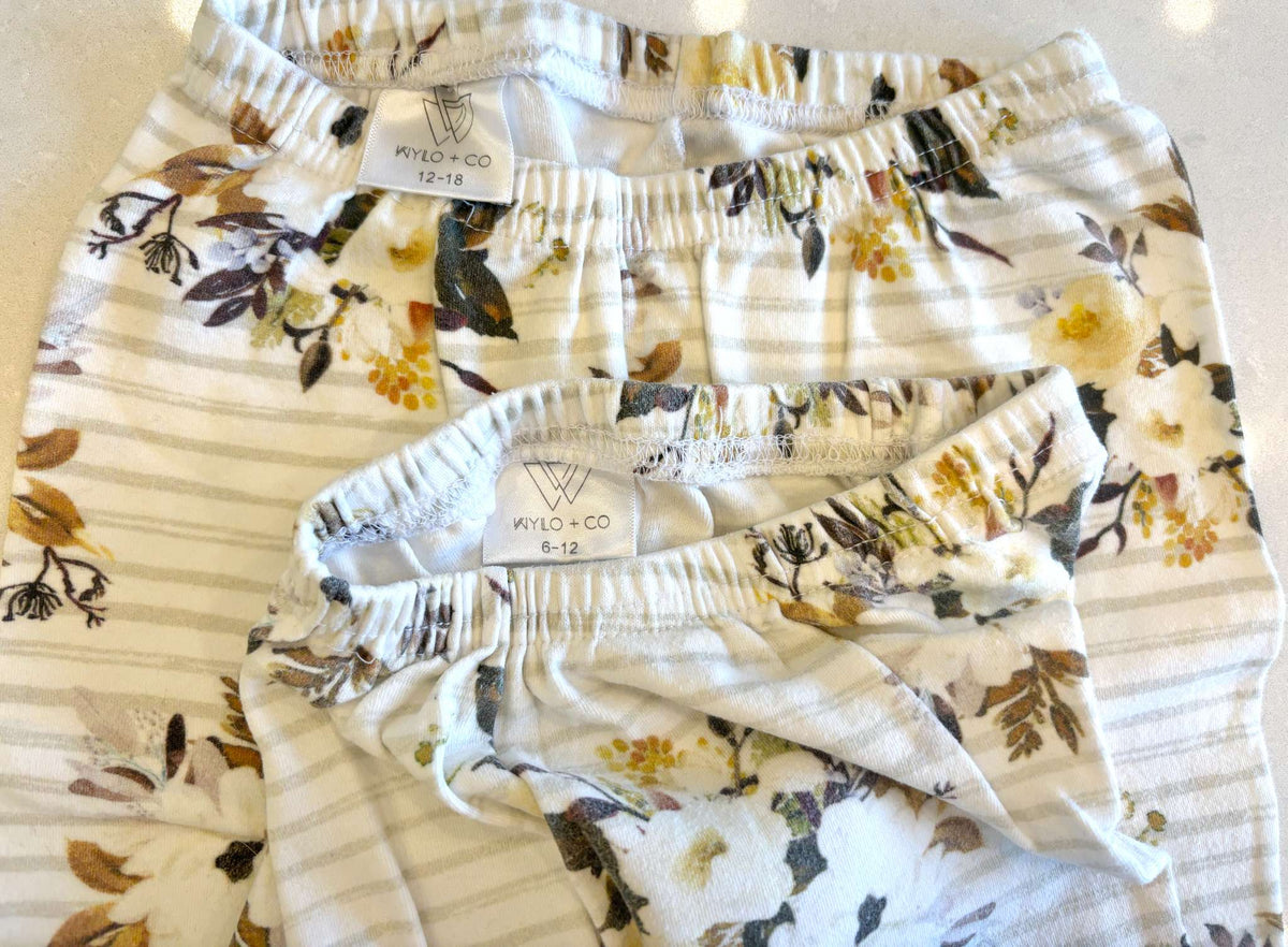 Wylo + Co Baby Girl's Pants Set, Two Sizes (6-12m, 12-18m), Kids 12 Month (9-12M)