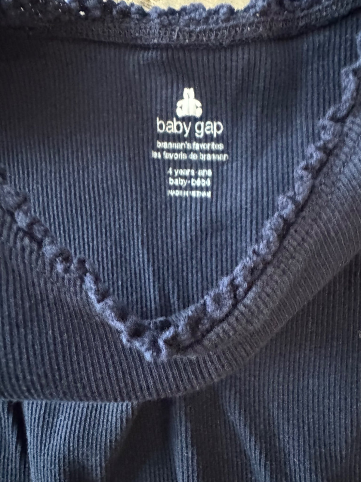 Navy Ribbed Tank Top, Kids 4/4T