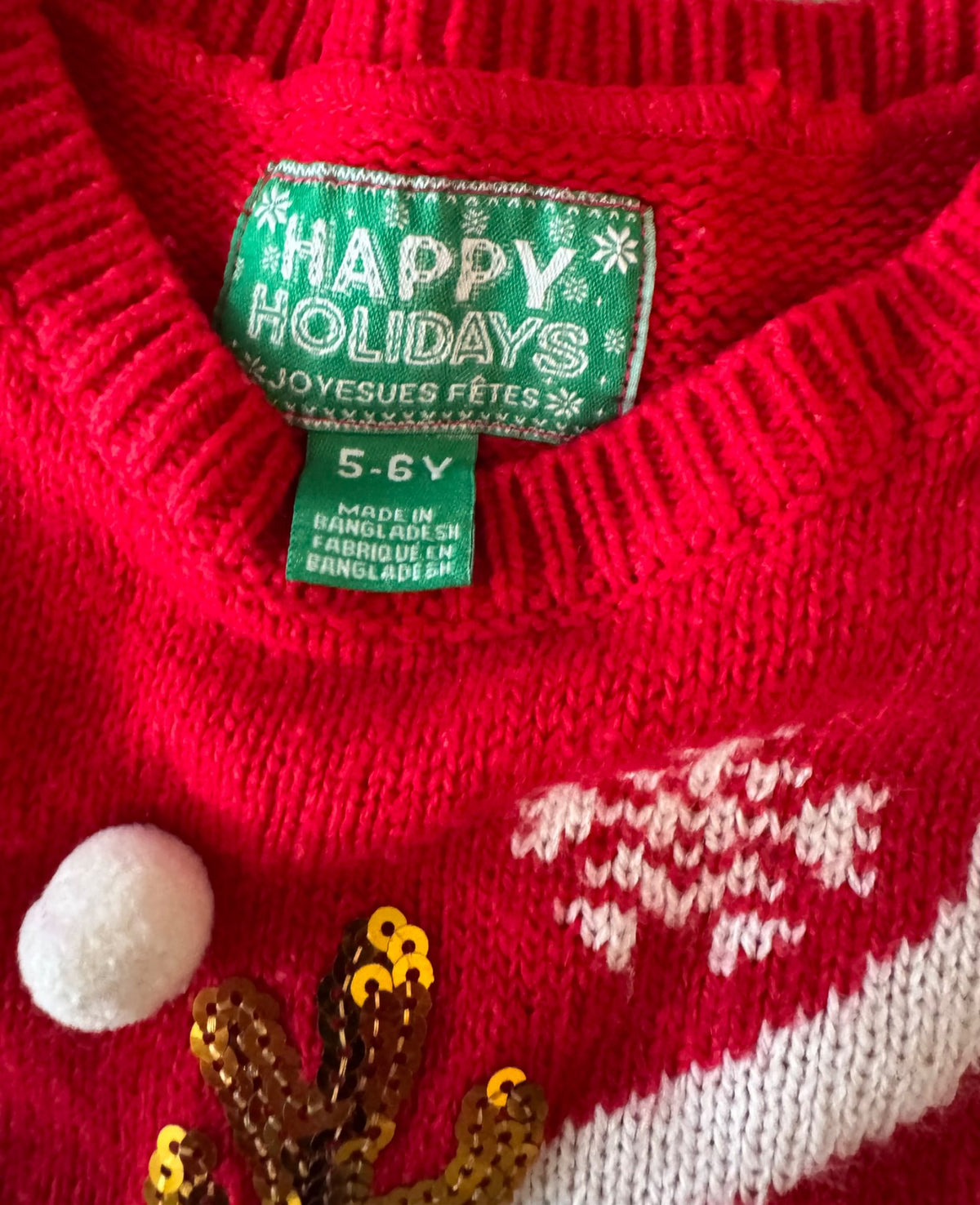 Penguin “ugly” Christmas Sweater size 5/6, Kids 5/5T
