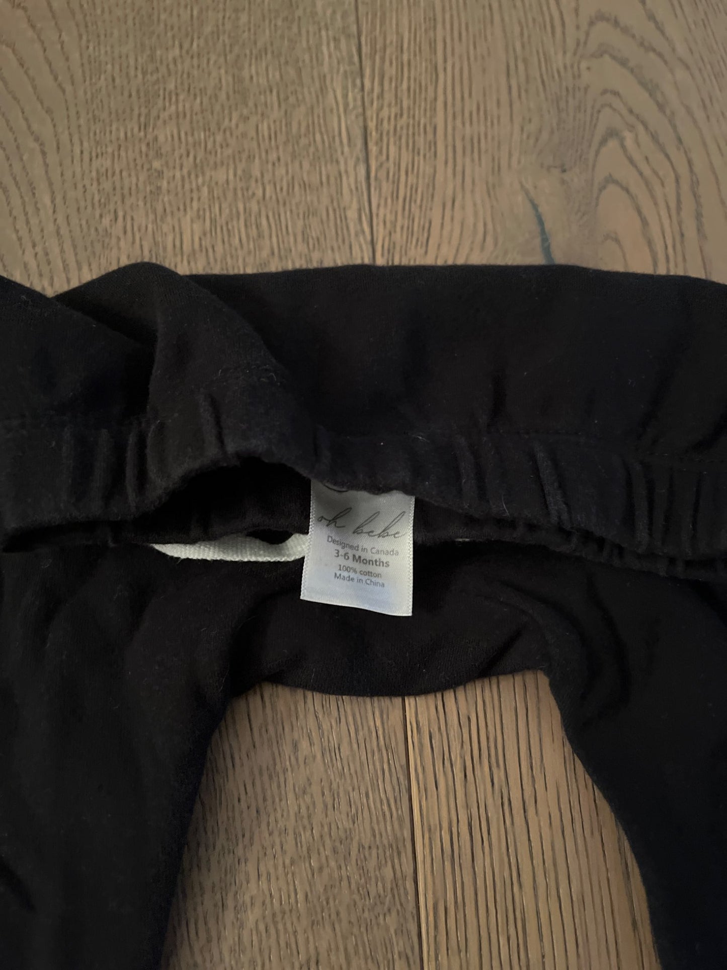 Oh Bebe black joggers, Kids 6 Month (3-6M)