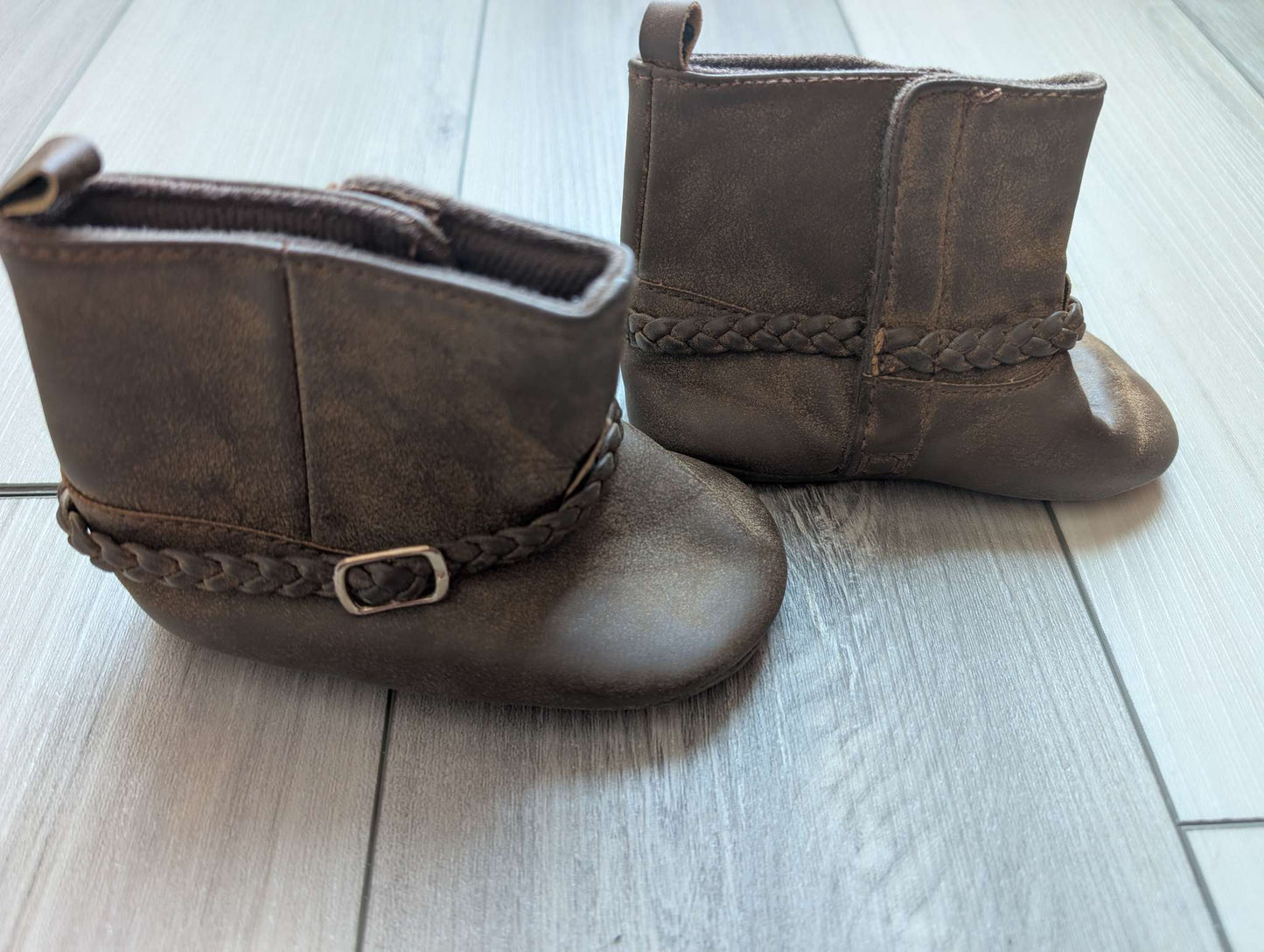 Carters Soft-Soled Brown Boots, Shoes 4 (Baby: 0-12 mth)