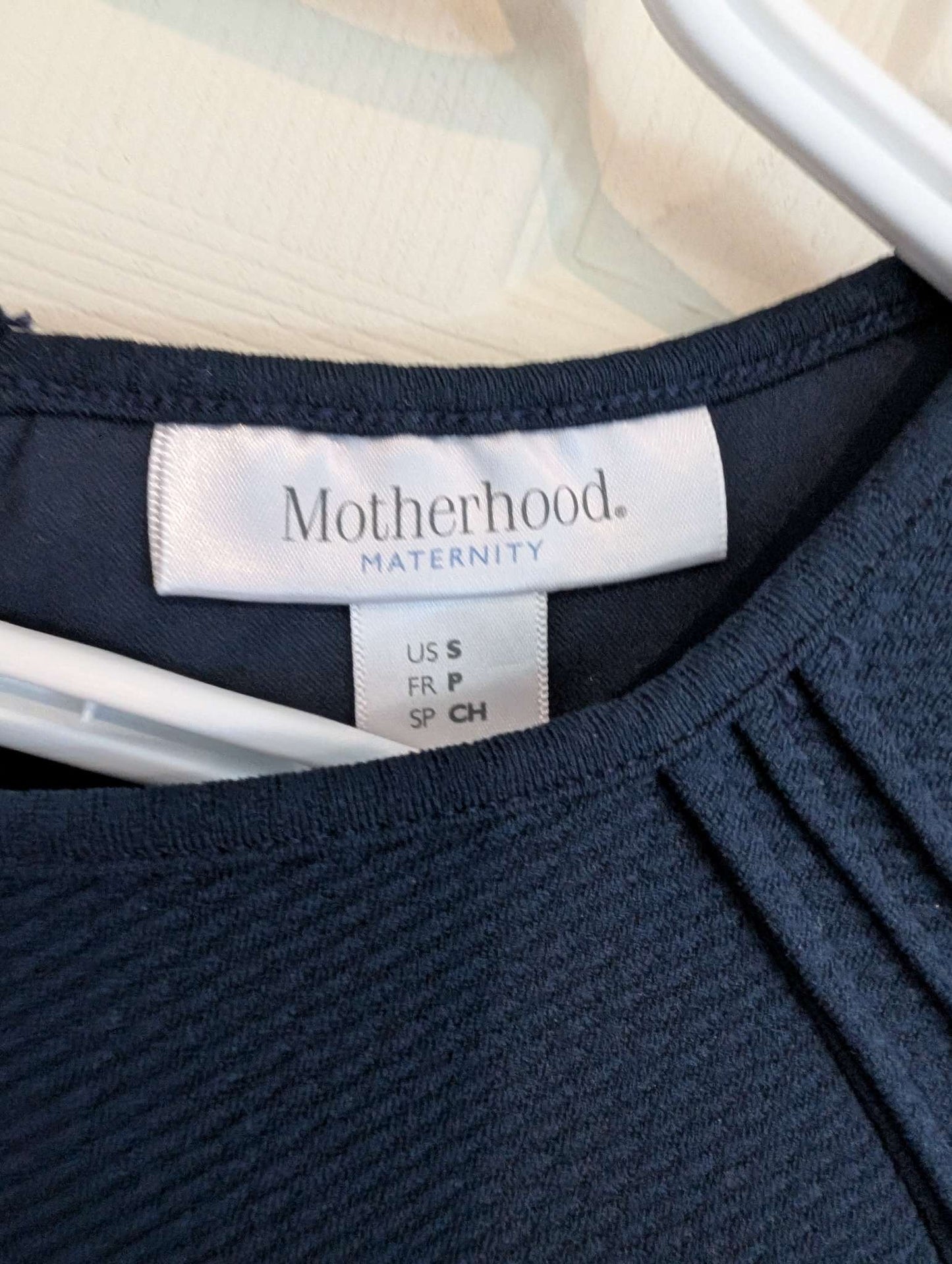 Small Navy Motherhood Maternity Dress, Maternity S (4-6)