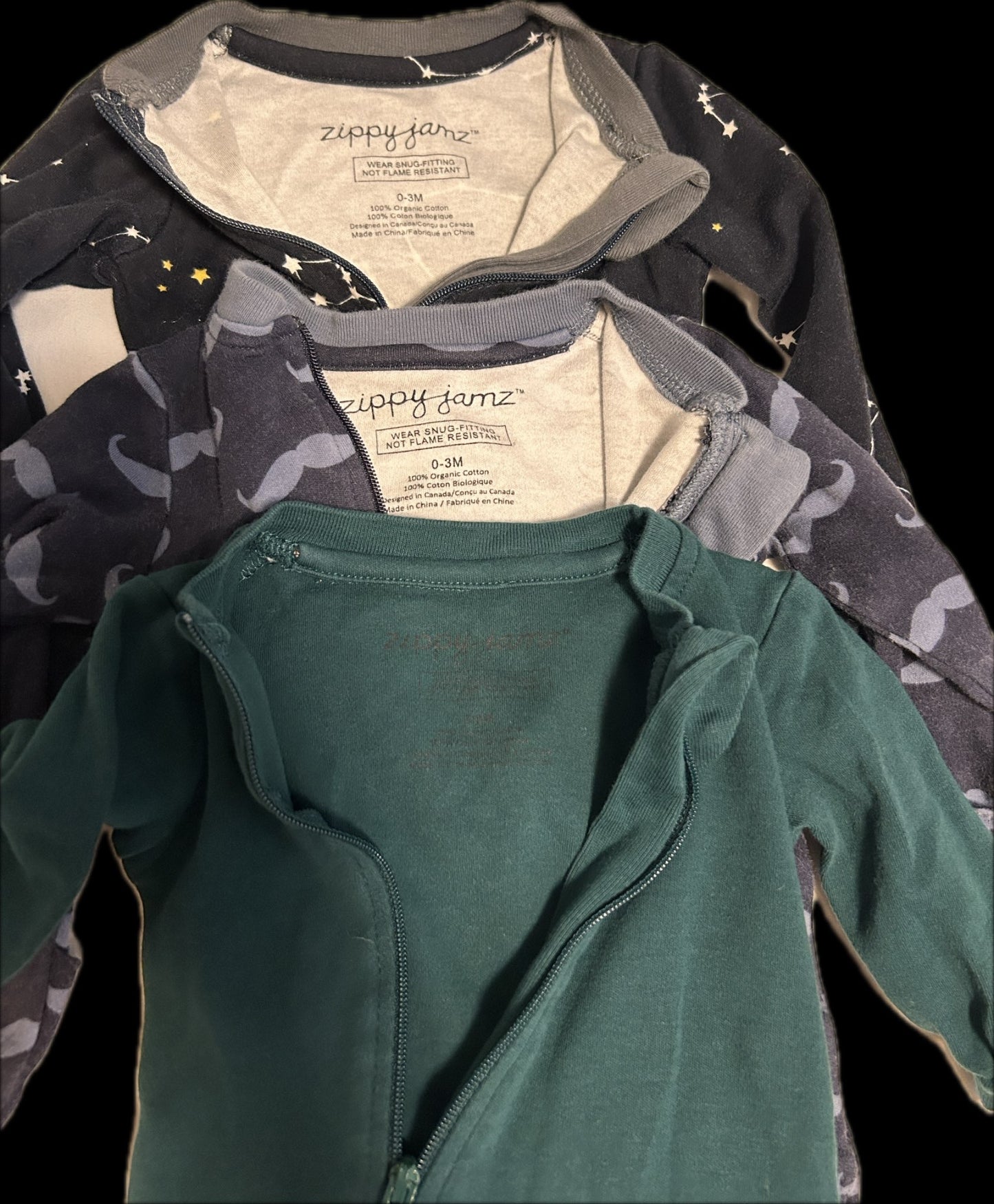 Bundle of 3 Zippy-Jamz sleepers size 0-3 months, Kids 3 Month (0-3M)