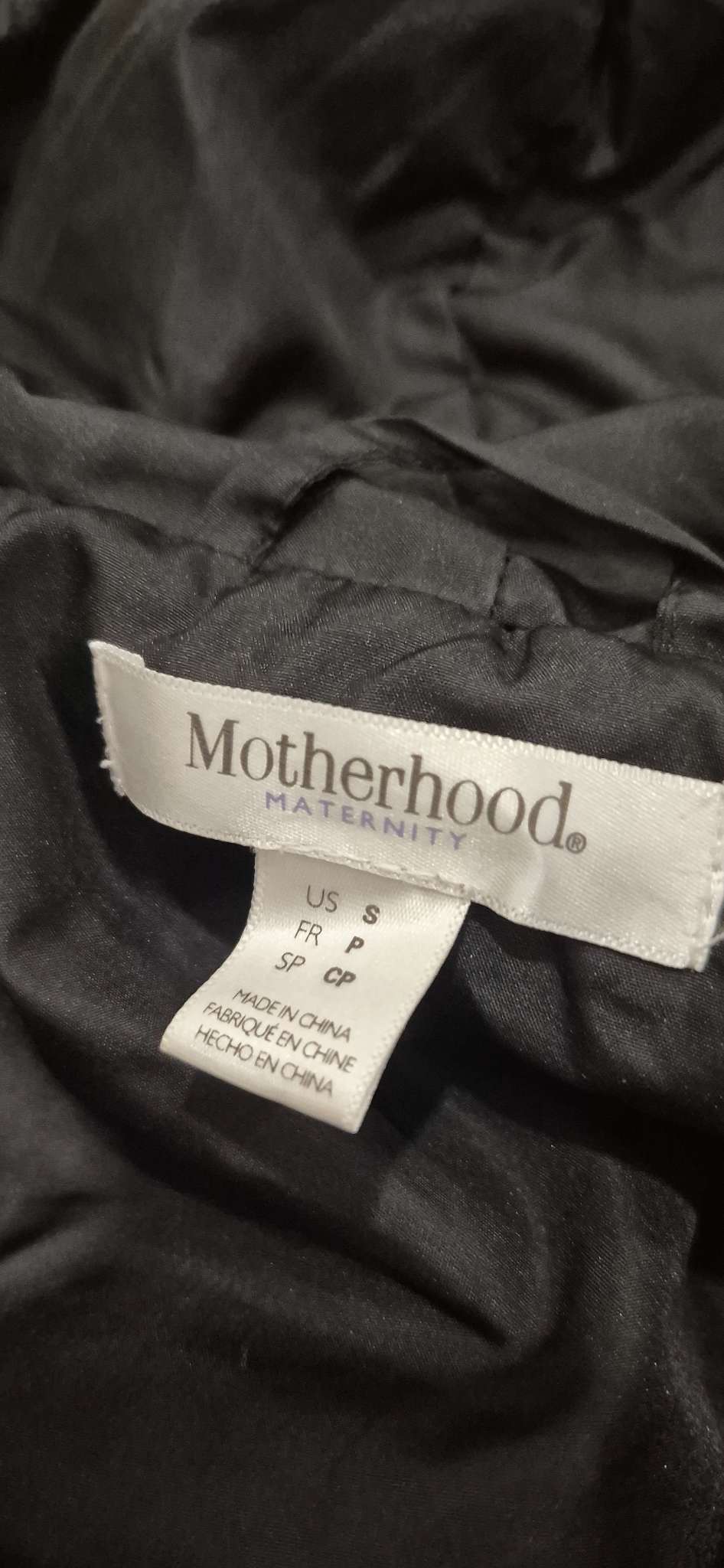 Motherhood Maternity Black Winter Coat, Size Small, EUC , Maternity S (4-6)