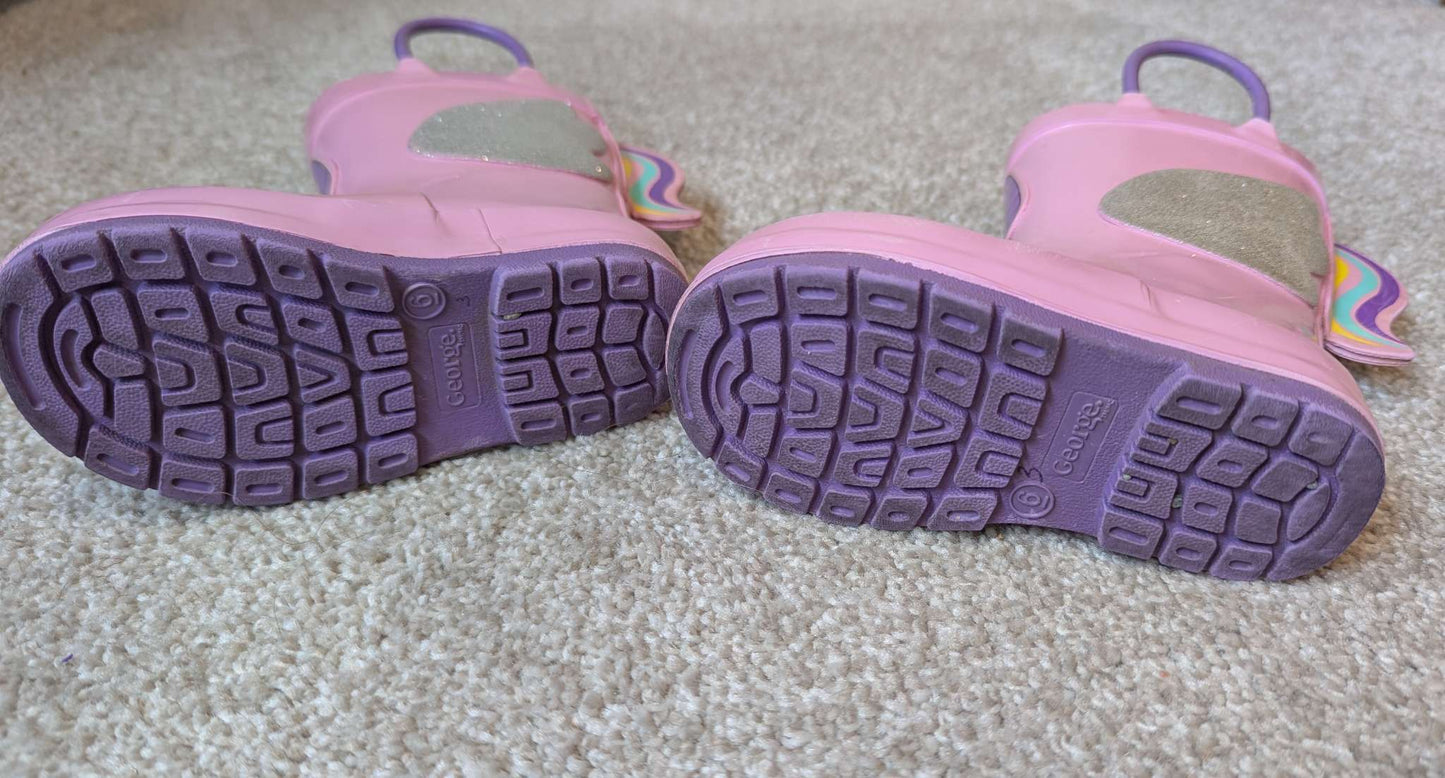 Unicorn rain boots, Shoes 6 (Walkers:12-24 mth)