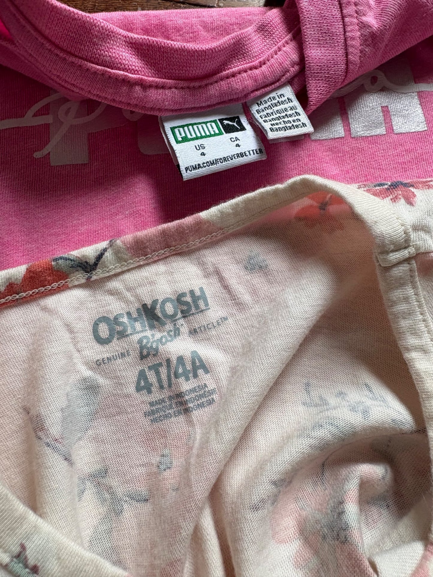 Puma/Osh Kosh Tshirts 4T, Kids 4/4T