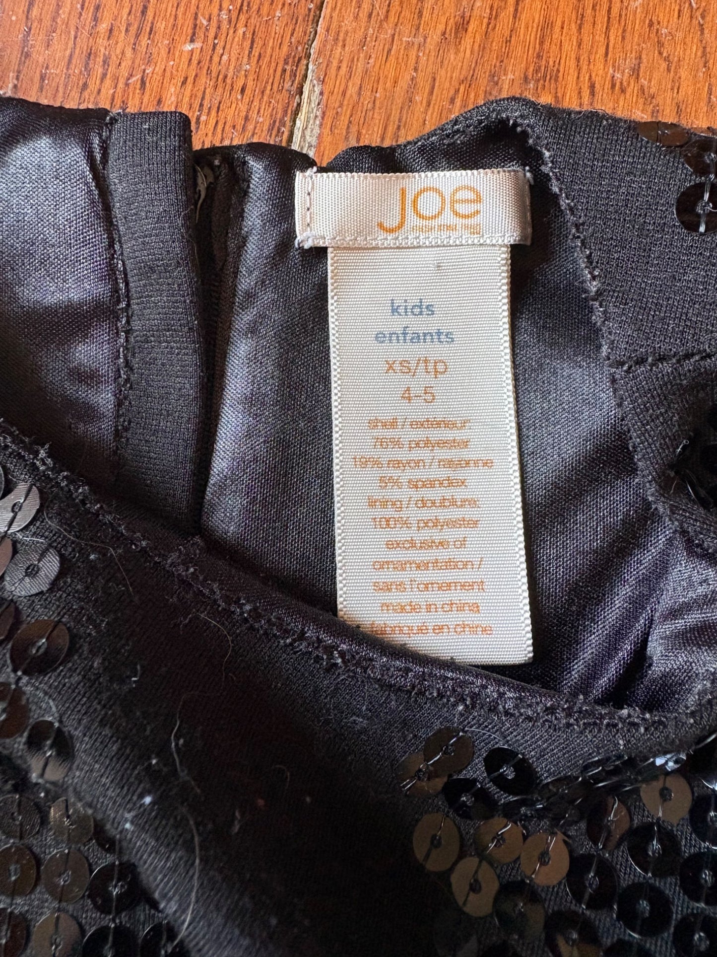 Joe Fresh Black Sequins Dress size 4-5, Kids 4/4T