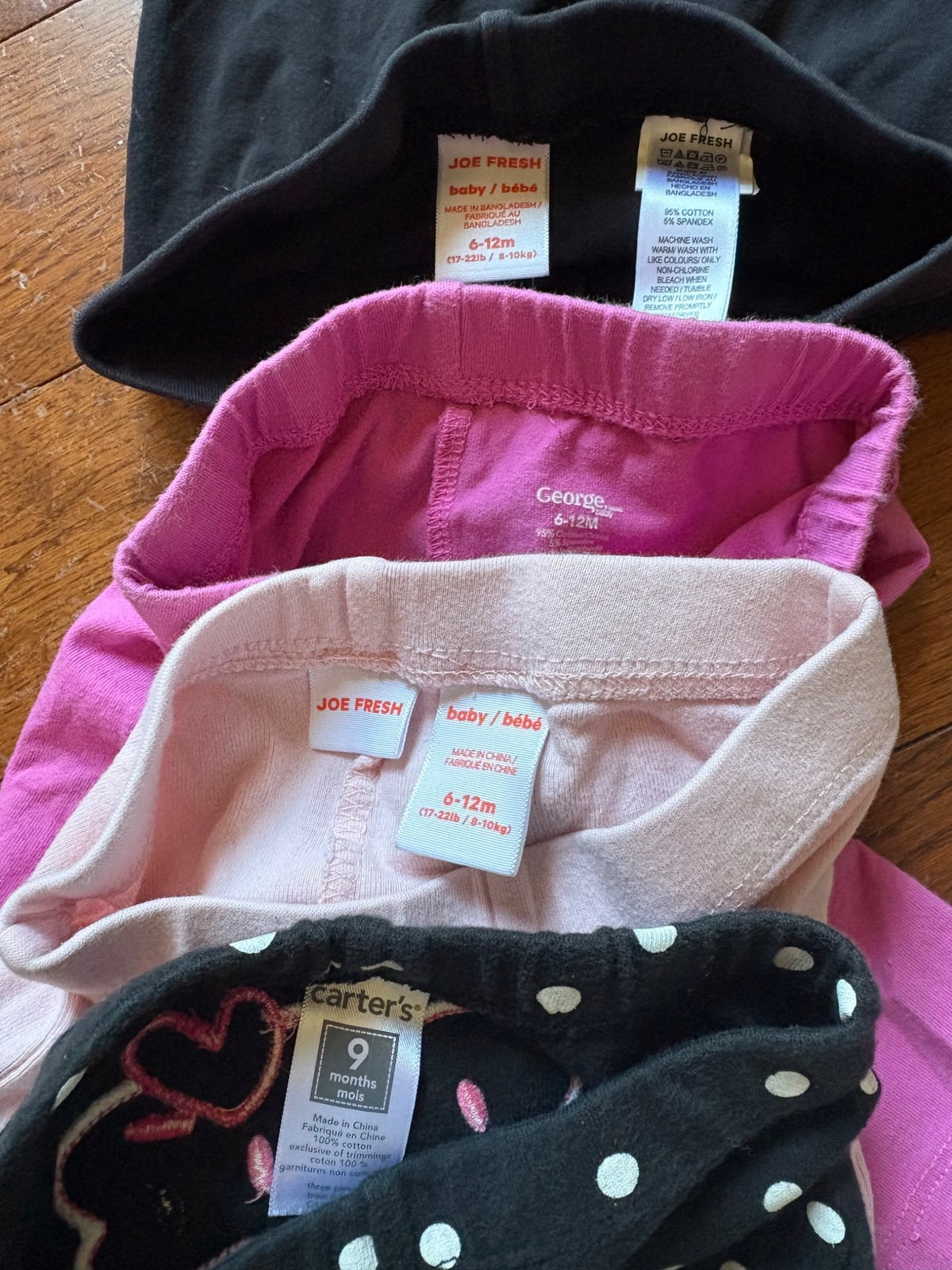 Set of 4 Leggings 6-12 months , Kids 9 Month (6-9M)