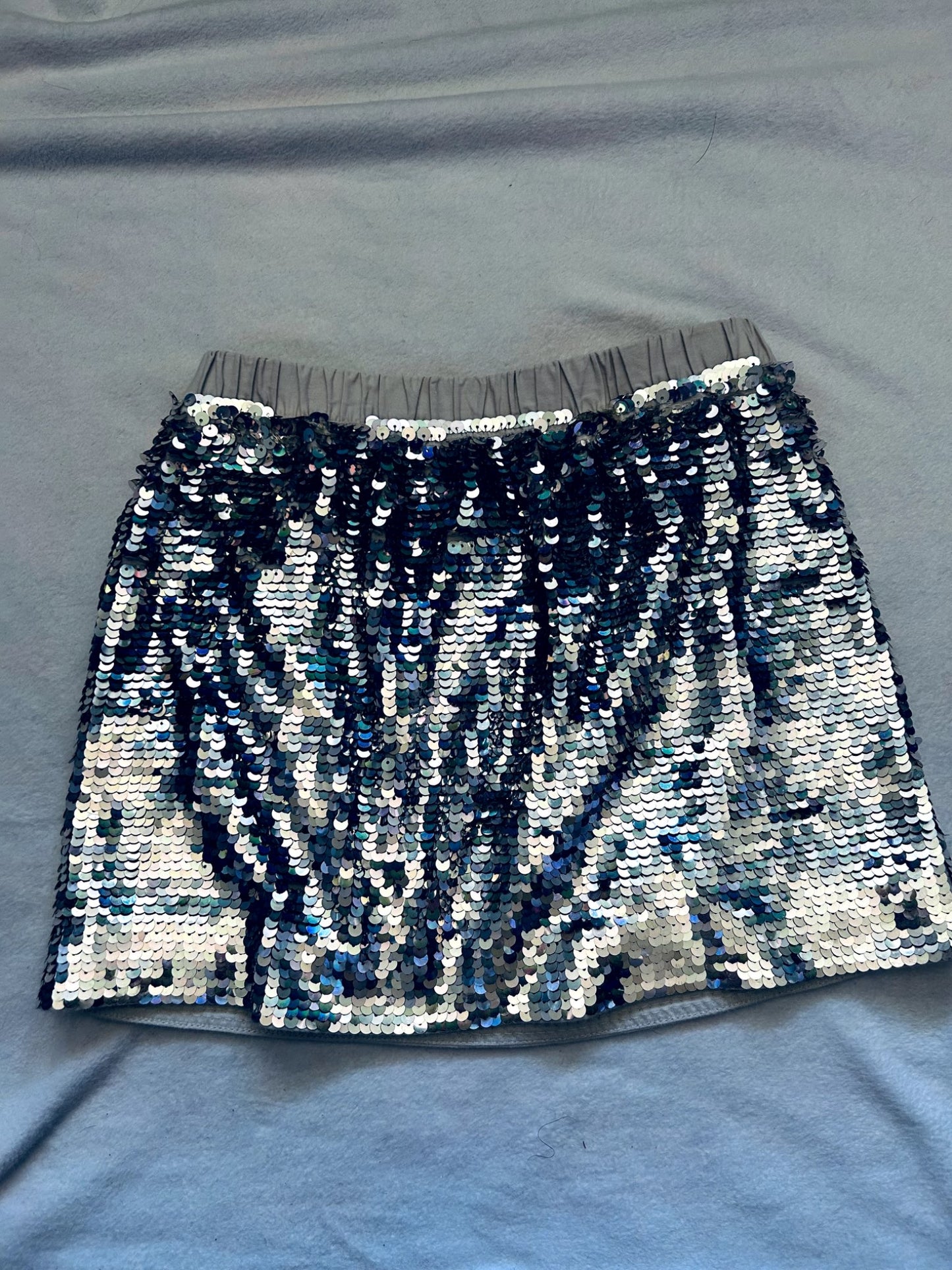 VGUC - Crewcuts, Silver Sequin Skirt, size 8, retails $60 new, Kids 8
